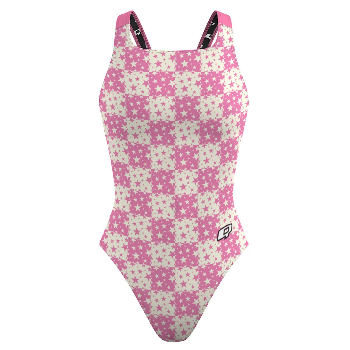 PINK PLAID STARS  CLASSIC STRAP SWIMSUIT