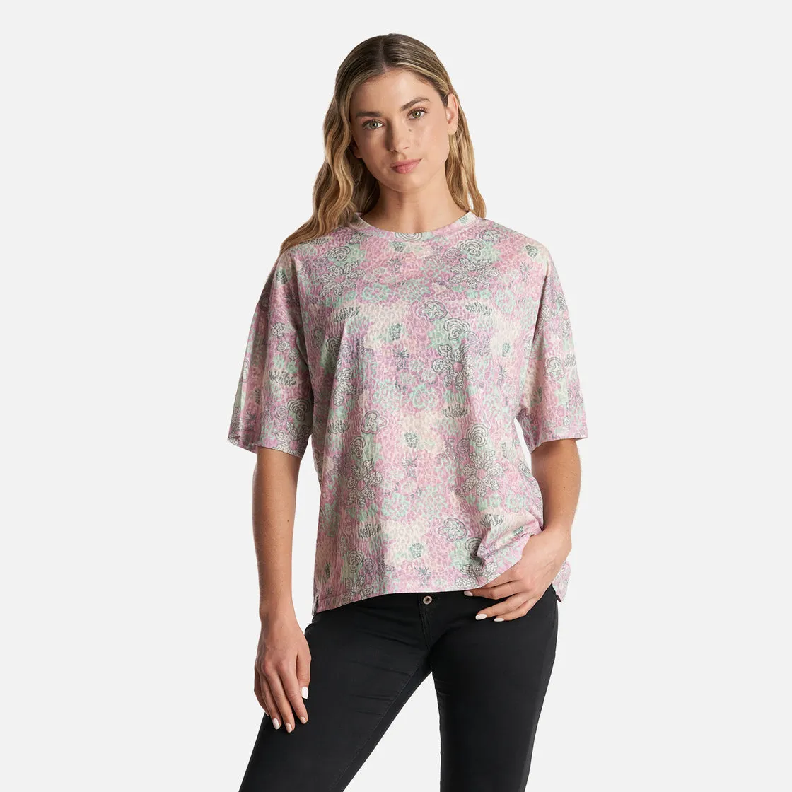 Polera Mujer Coralisima Print Crema Haka Honu