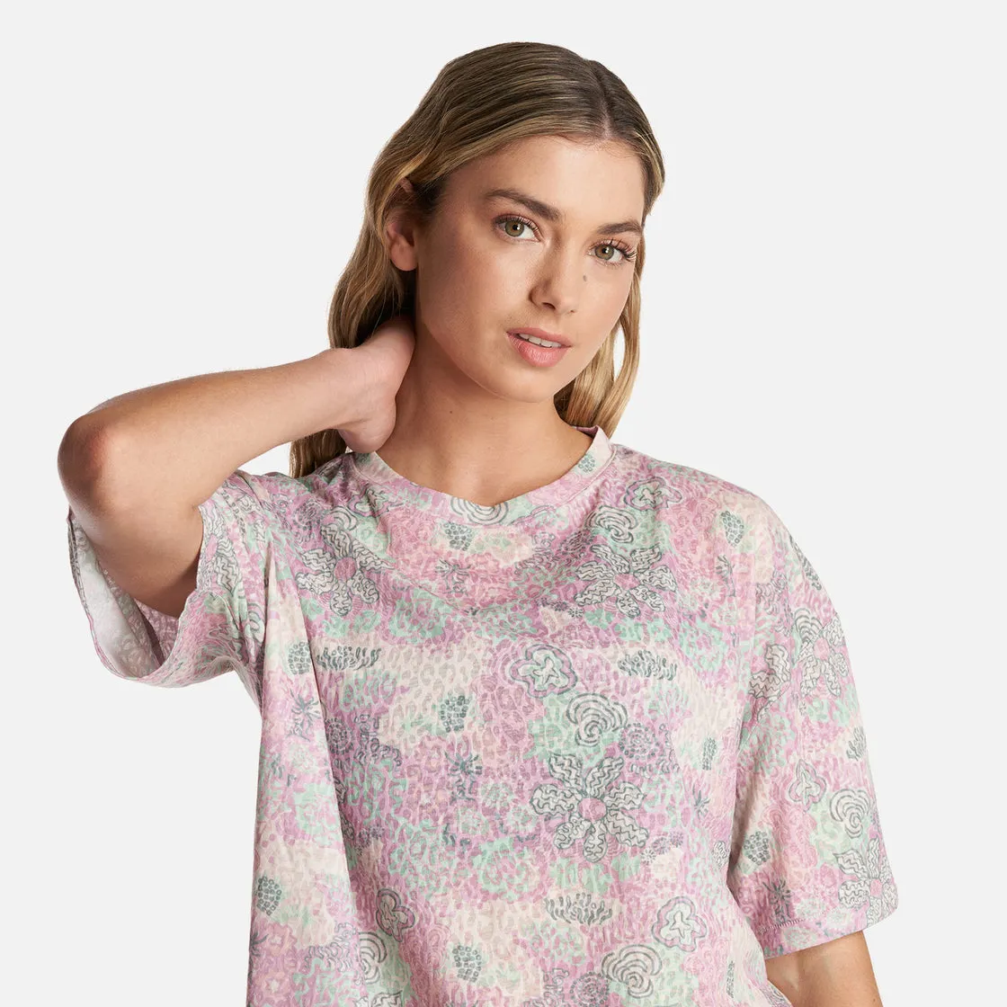 Polera Mujer Coralisima Print Crema Haka Honu