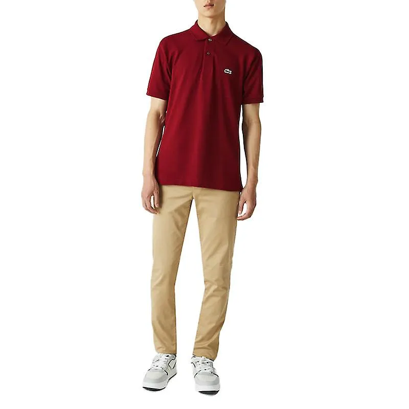 Polo Hombre Lacoste Rojo L1212 Manga Corta Ajuste Clásico Algodón