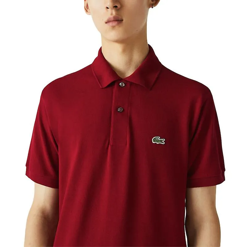 Polo Hombre Lacoste Rojo L1212 Manga Corta Ajuste Clásico Algodón