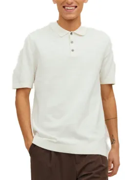 Polo textura de punto Jack&Jones Emil blanco para hombre