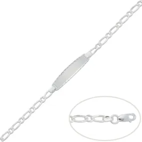 Pulsera con Placa Plata 4mm.