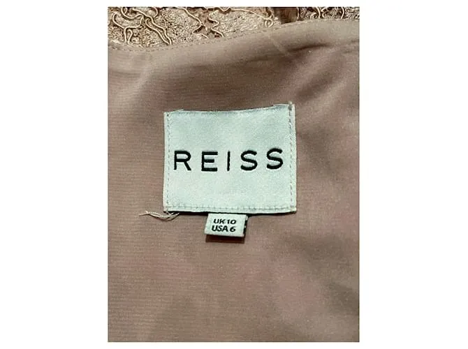 Reiss Vestido de encaje rosa Carne 