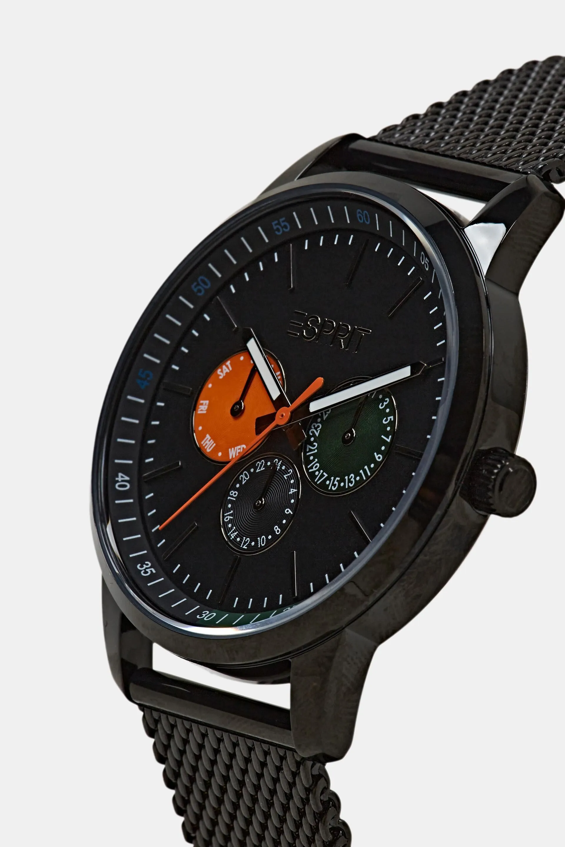 Reloj con correa de malla de acero inoxidable