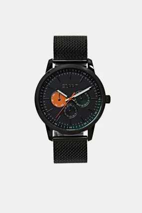 Reloj con correa de malla de acero inoxidable