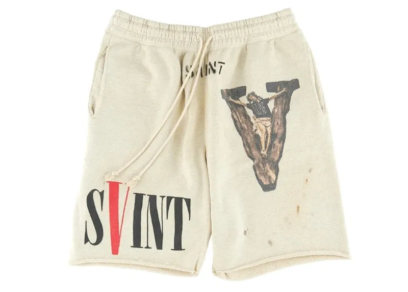 Saint Mxxxxxx x VLONE Sweat Shorts White