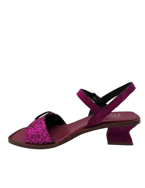 Sandalia Plumers morada con glitter