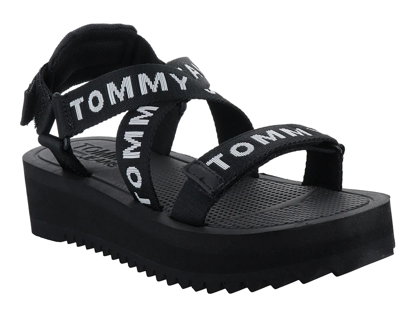 Sandalias Tommy Hilfiger En02119 Negro Para Mujer