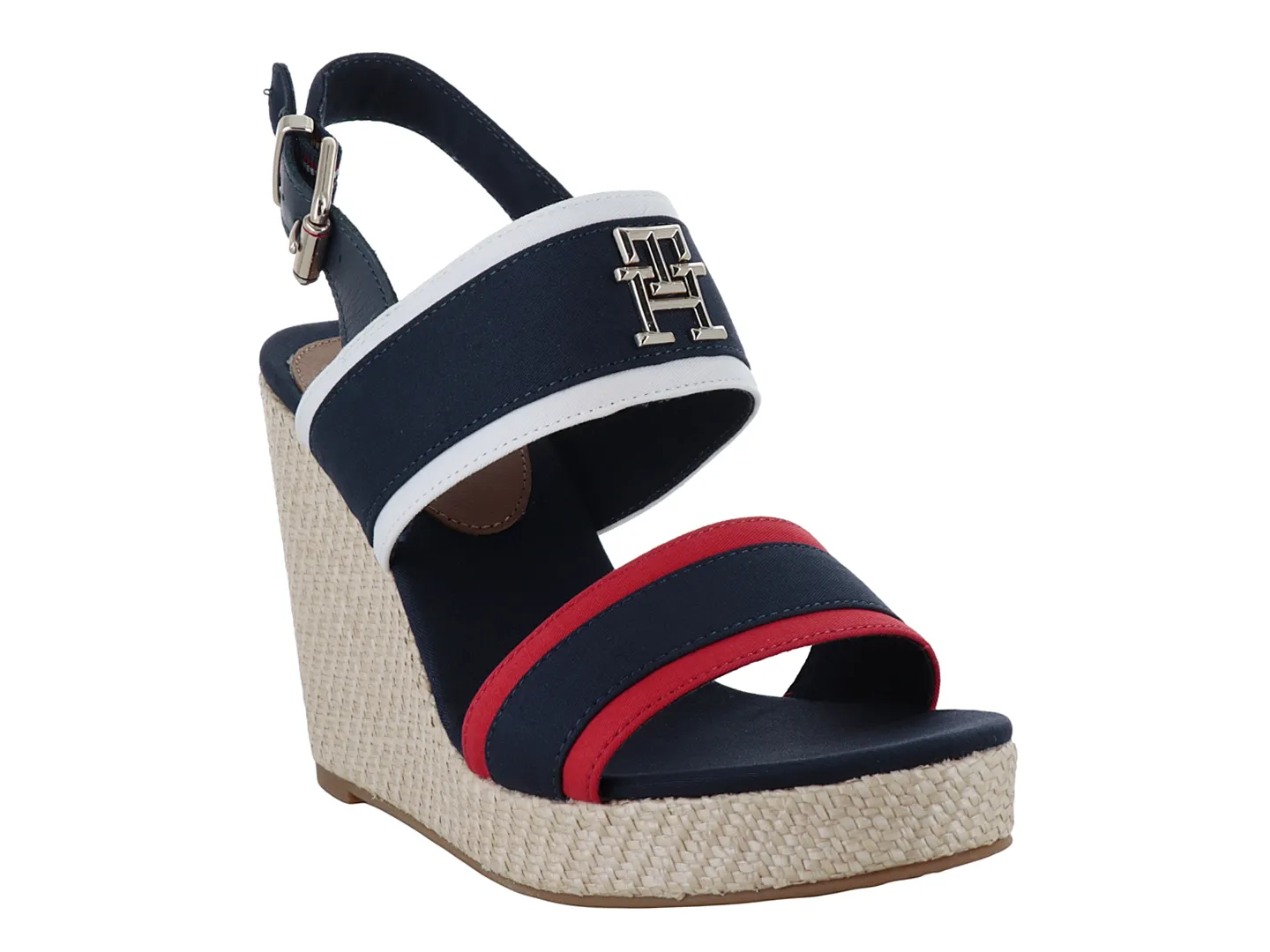 Sandalias Tommy Hilfiger Insignia Azul Para Mujer