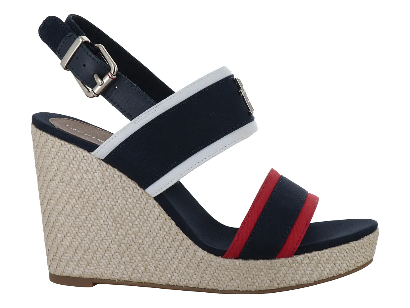 Sandalias Tommy Hilfiger Insignia Azul Para Mujer