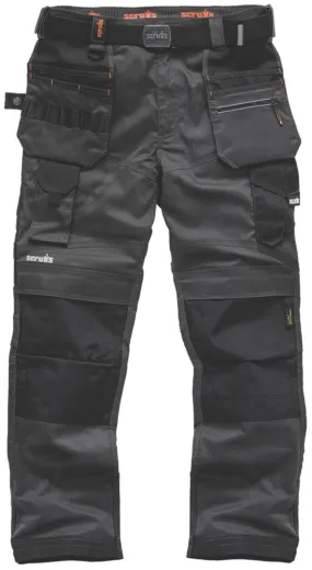 Scruffs Pro Flex Holster, pantalón de trabajo, grafito (cintura 32, largo 34)