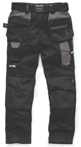 Scruffs Pro Flex Holster, pantalón de trabajo, negro (cintura 36, largo 32)