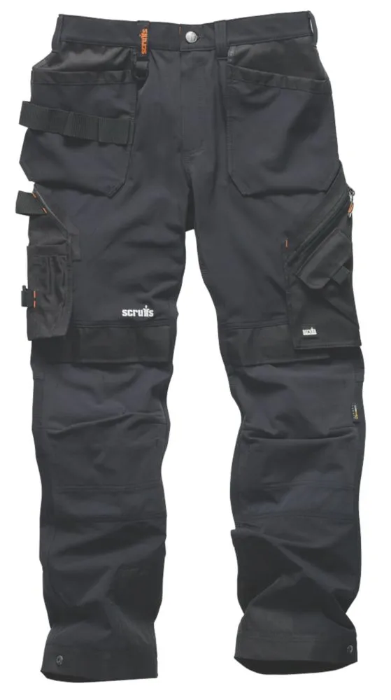 Scruffs Pro Flex Plus, pantalón de trabajo, negro (cintura 32