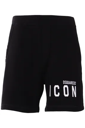 Shorts Dsquared2 negro logo Icon blanco