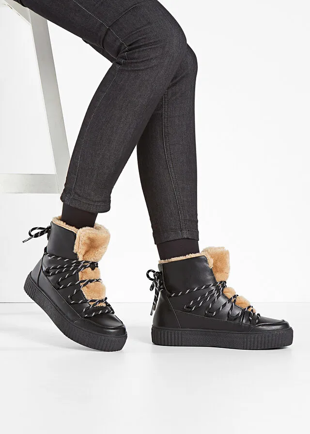 Sneakers altos con plataforma Negro