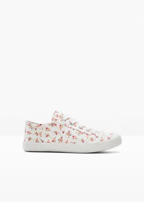 Sneakers bajos blanco con flores