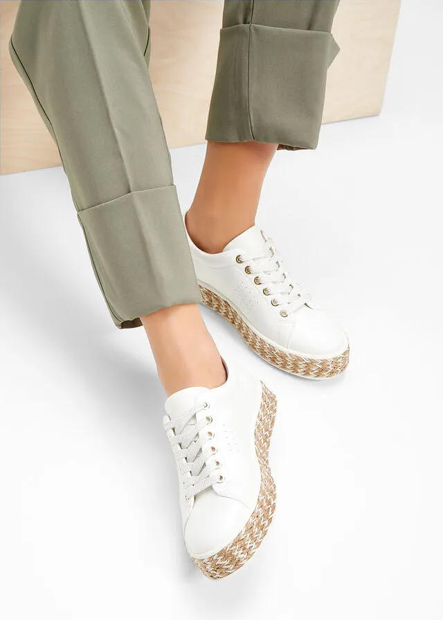 Sneakers bajos con plataforma Blanco