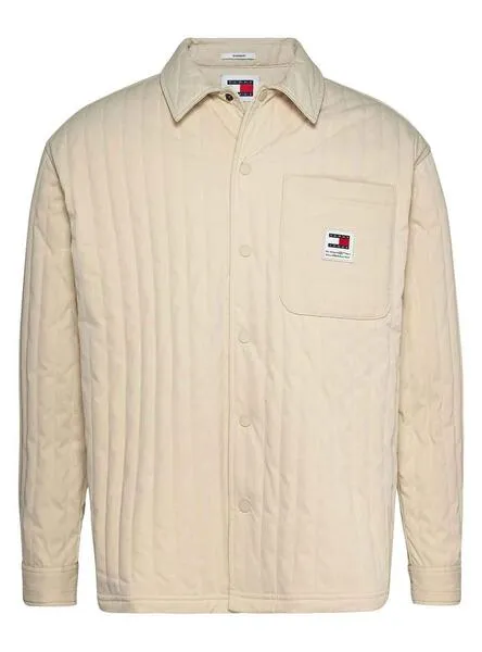 Sobrecamisa Tommy Jeans Quilted Beige Hombre