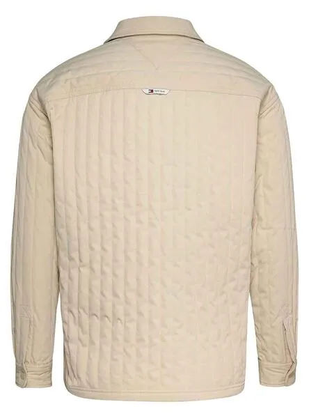 Sobrecamisa Tommy Jeans Quilted Beige Hombre