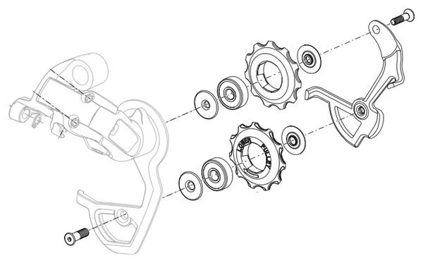 SRAM POLEA DEL CAMBIO TRASERO Y JAULA MEDIA INTERIOR RIVAL 20072012