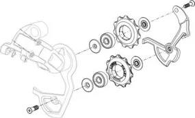 Sram Polea del cambio trasero y jaula media interior Rival 2007-2012