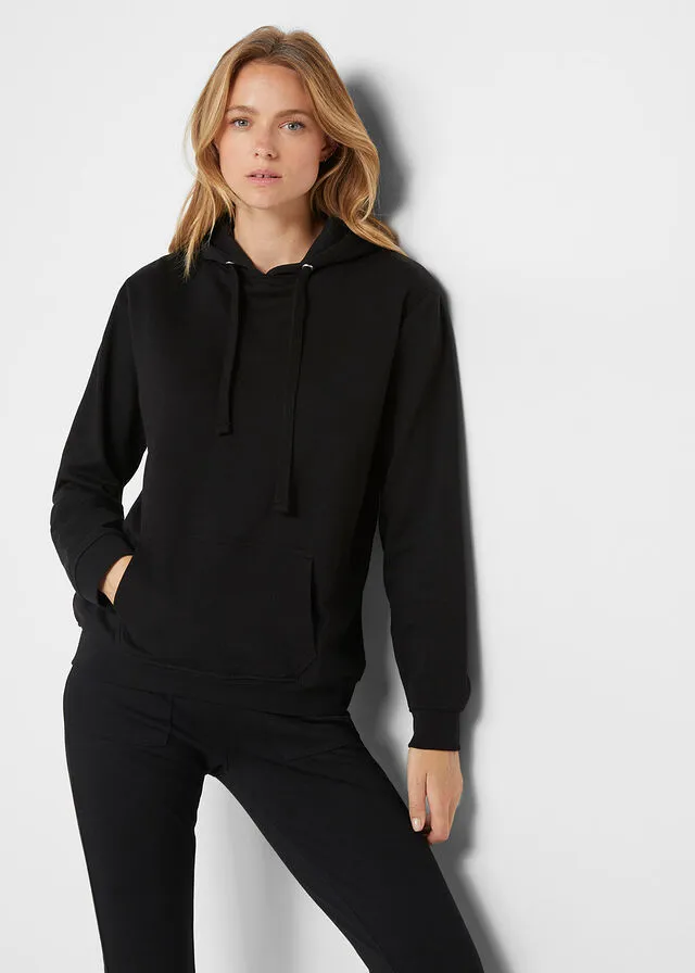 Sudadera básica con capucha Negro