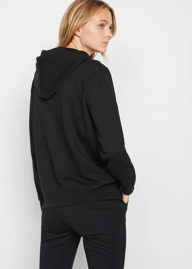 Sudadera básica con capucha Negro