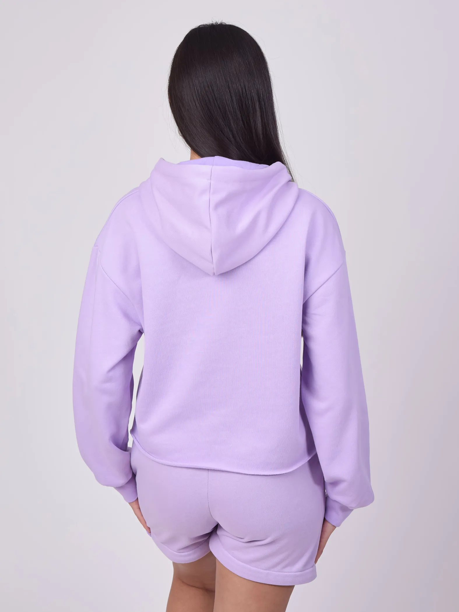 Sudadera corta básica con capucha