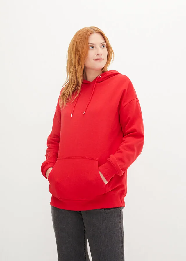 Sudadera holgada con capucha Rojo