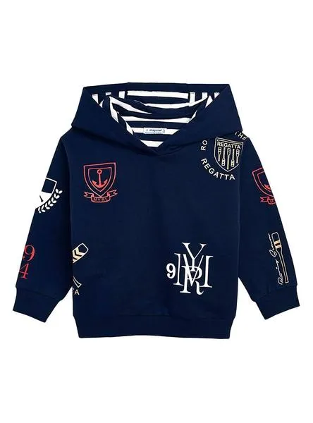 sudadera mayoral escudos marino para niño