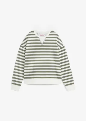 Sudadera Verde oliva-blanco lana de rayas