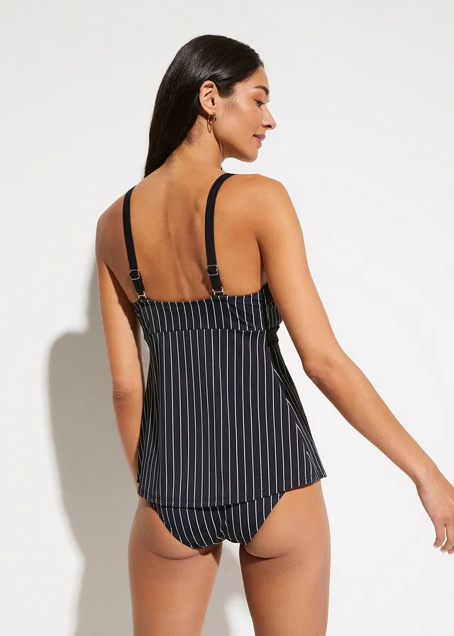 Sujetador de tankini Negro de rayas