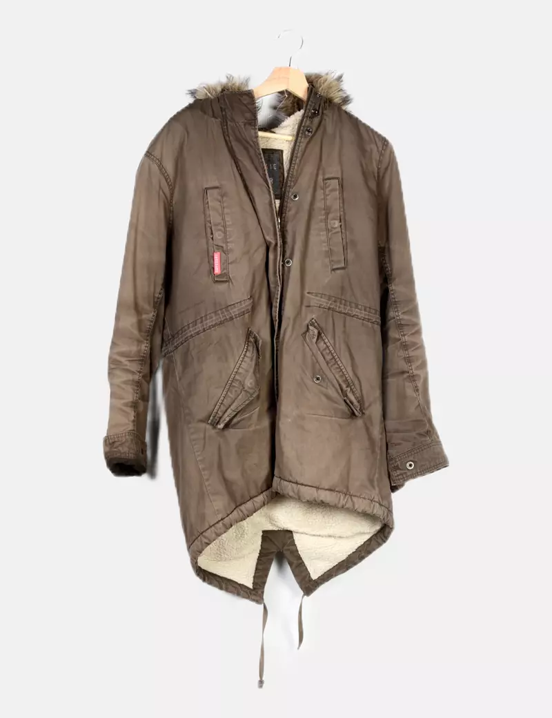 Superdry Parka con capucha verde