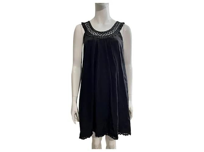 Temperley London Vestido baby doll Temperley de seda y encaje Negro 