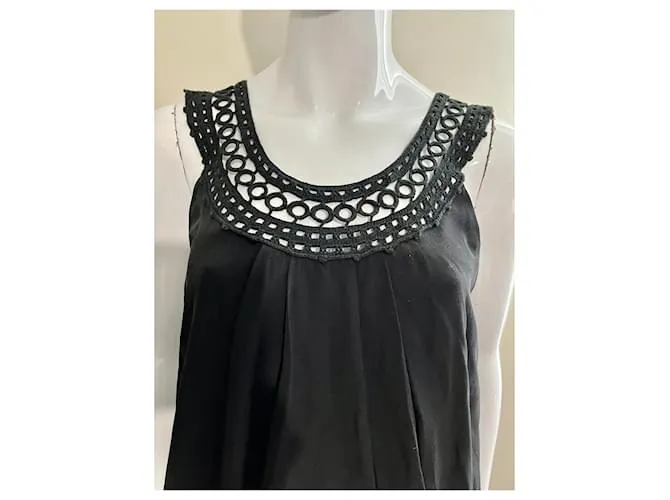 Temperley London Vestido baby doll Temperley de seda y encaje Negro 