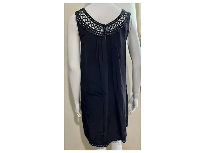 Temperley London Vestido baby doll Temperley de seda y encaje Negro 