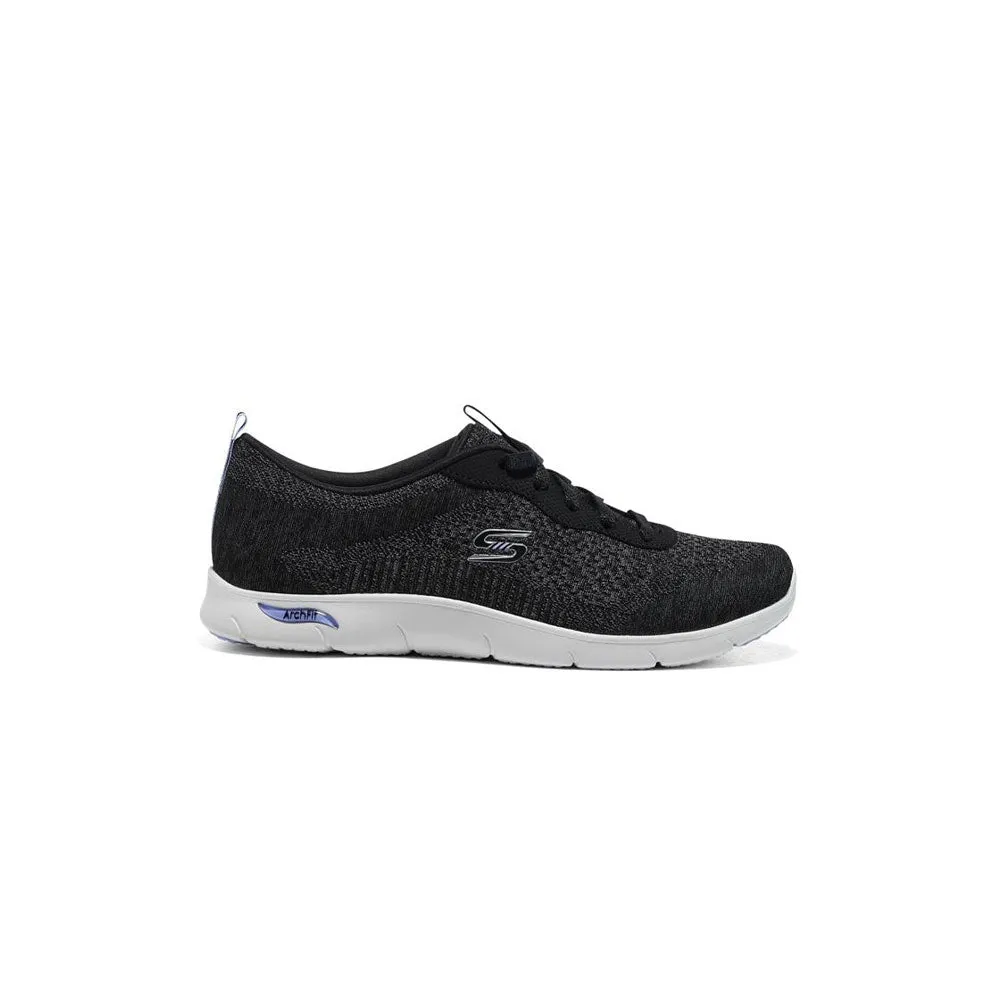 TENIS MUJER SKECHERS ARCH FIT  REFINE  NEGRO  BLANCO