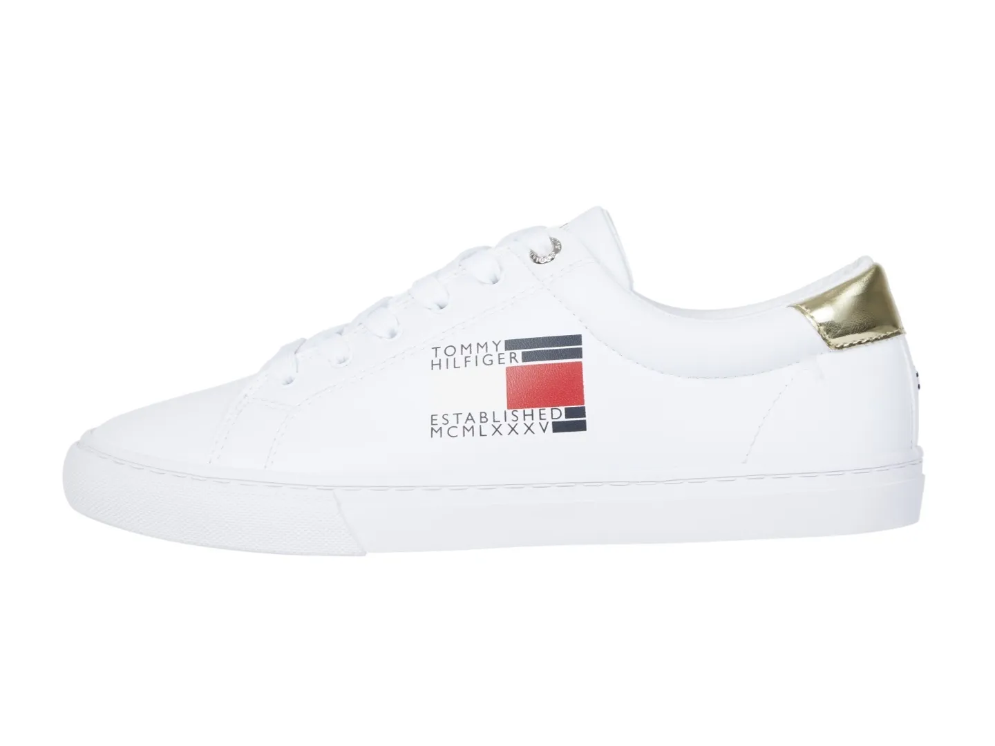 Tenis Tommy Hilfiger Flag Blanco Para Mujer