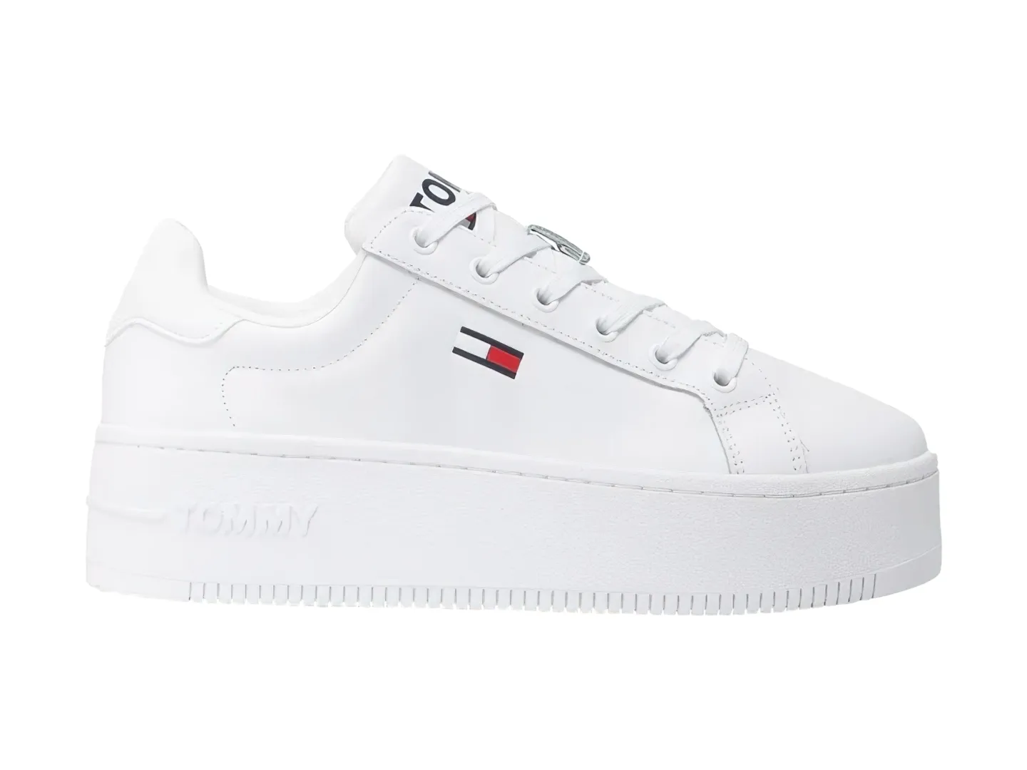 Tenis Tommy Hilfiger Flatform Blanco Para Mujer