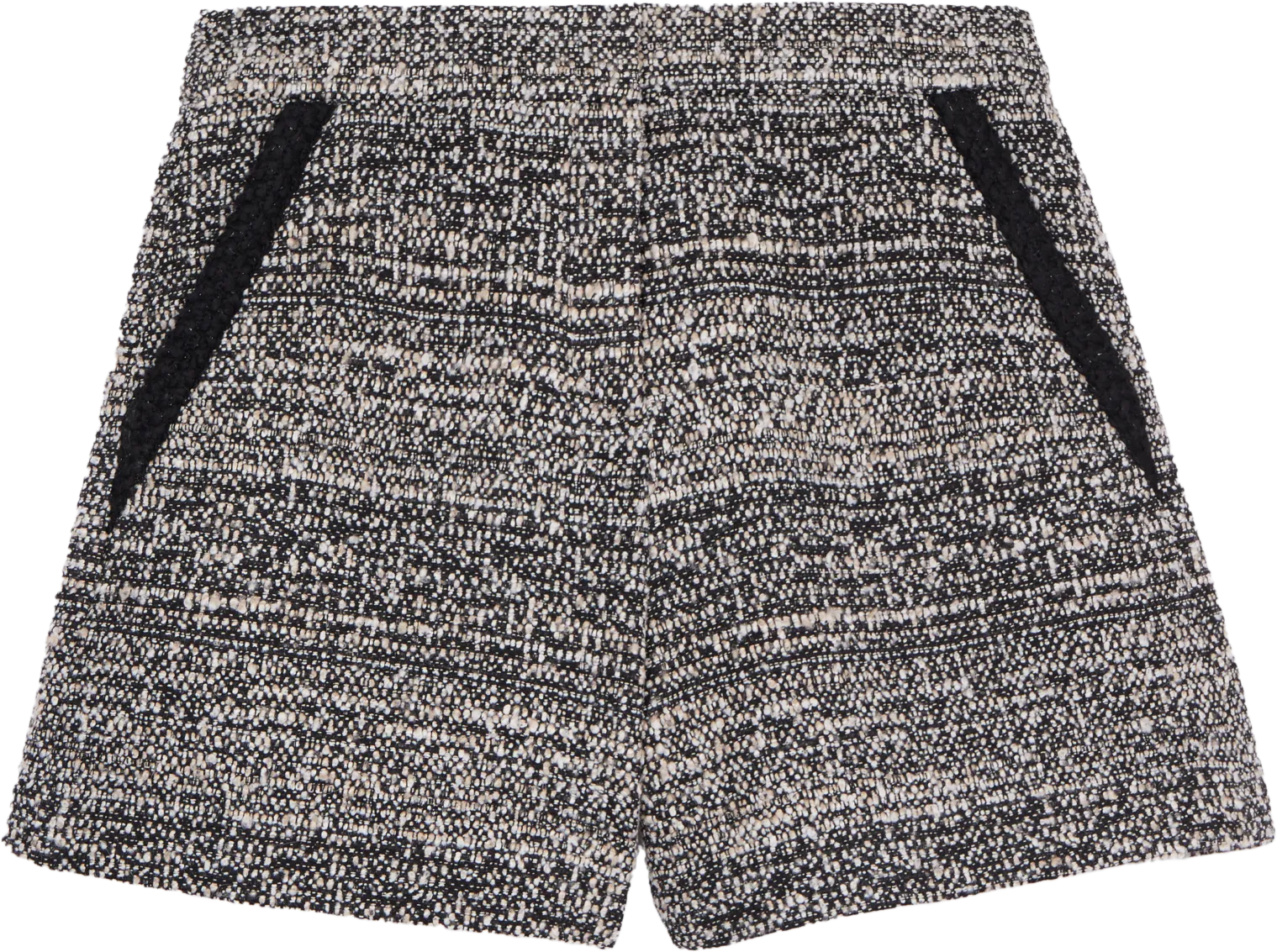 THE KOOPLES Short de tweed de talle alto en negro