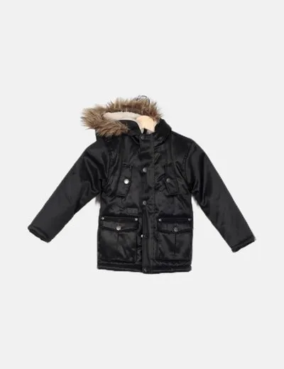 Tonyboy Parka negra con capucha