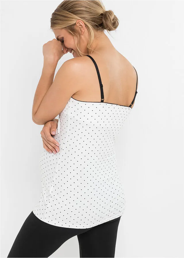 Top de lactancia (2 unidades) con algodón Negro-blanco estampado