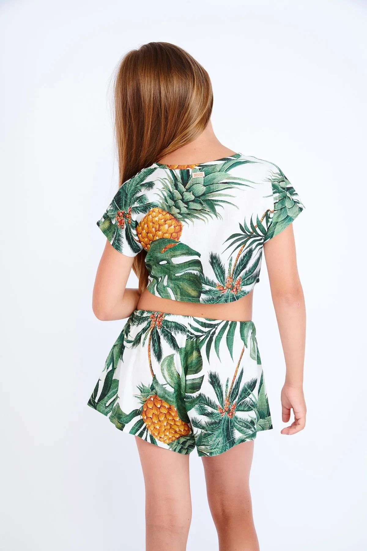 Top infantil color crudo con estampado tropical M Roma Palmspri