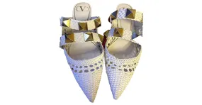 Valentino Garavani Mulas de marfil Crema 