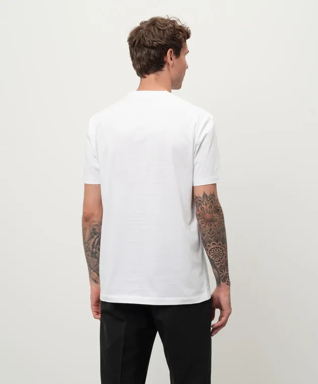 VERSACE WHITE TSHIRT WITH MEDUSA LOGO PRINT