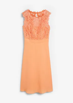 Vestido con encaje Naranja suave