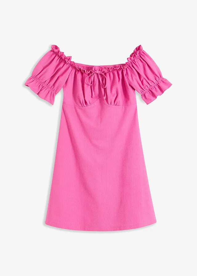 Vestido con escote bañera Fucsia claro