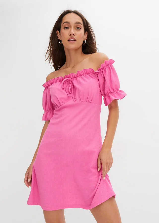 Vestido con escote bañera Fucsia claro