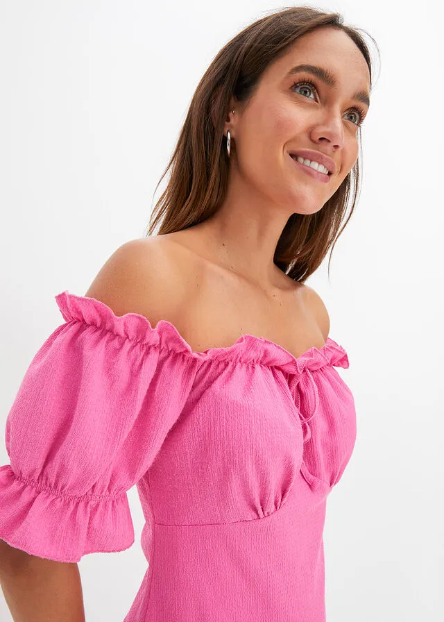 Vestido con escote bañera Fucsia claro